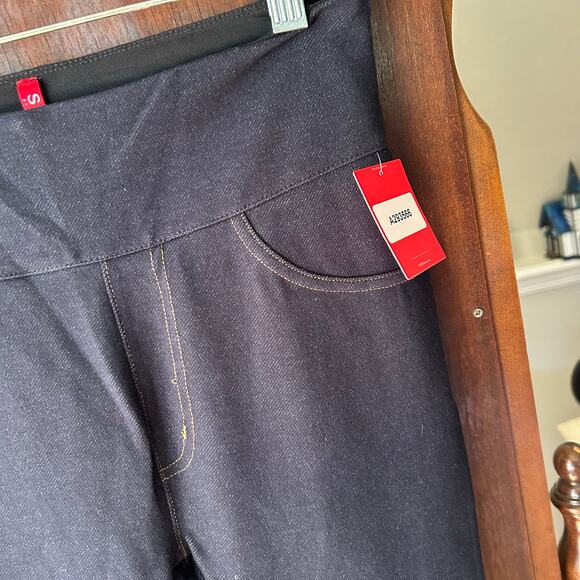 New Spanx Jean-ish Ankle Leggings Size Medium Blue Pull On Stretch Shaping - Picture 6 of 7